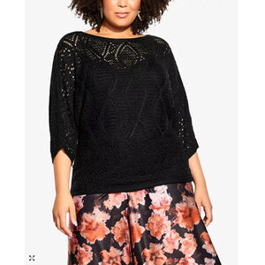 City Chic Mila Open Stitch Sweater Size 16